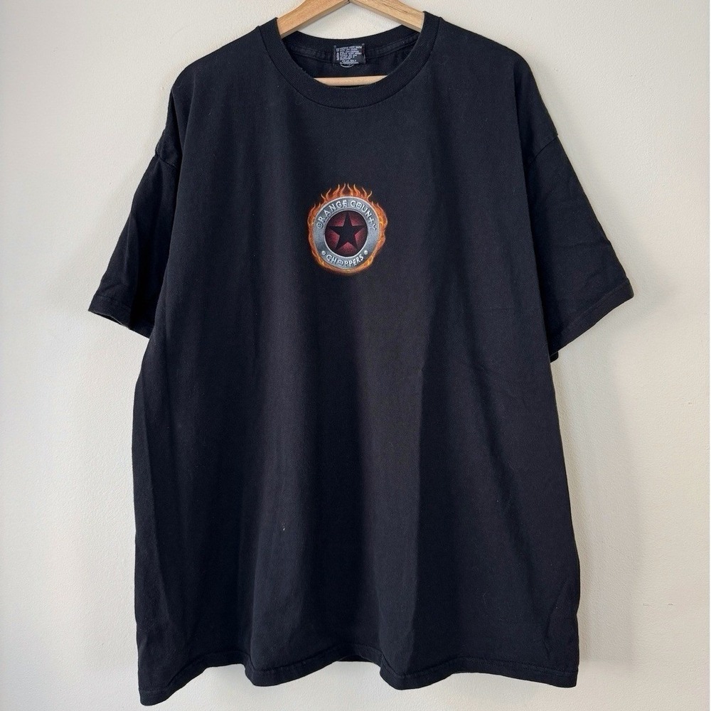 Vintage Orange County Choppers Motorcycle ODM Flames Black Tee Shirt - XXL